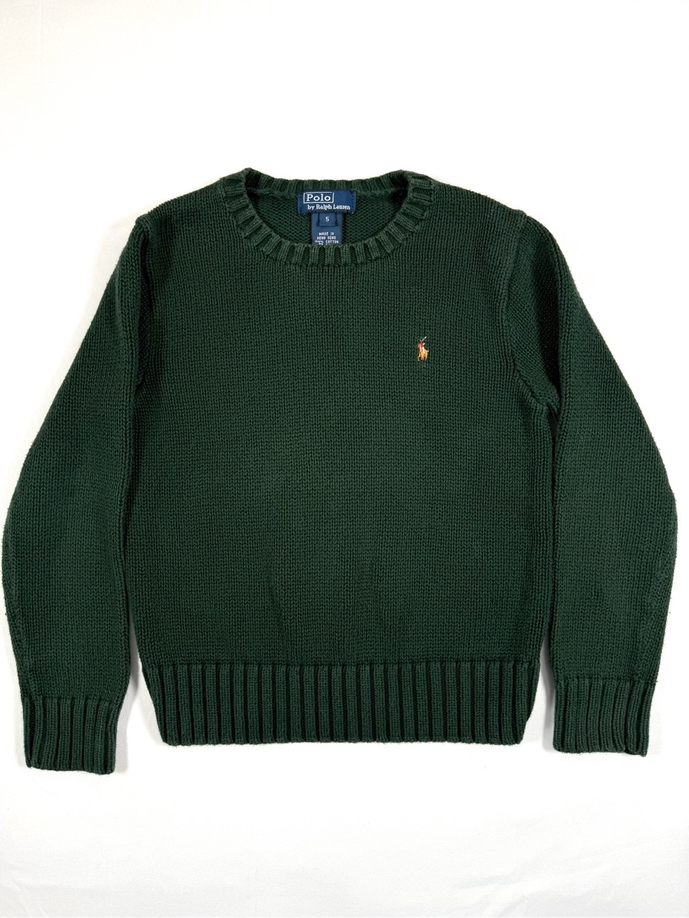 VINTAGE POLO RALPH LAUREN Boys Crewneck Sweater 5 90s Preppy Heritage Classic